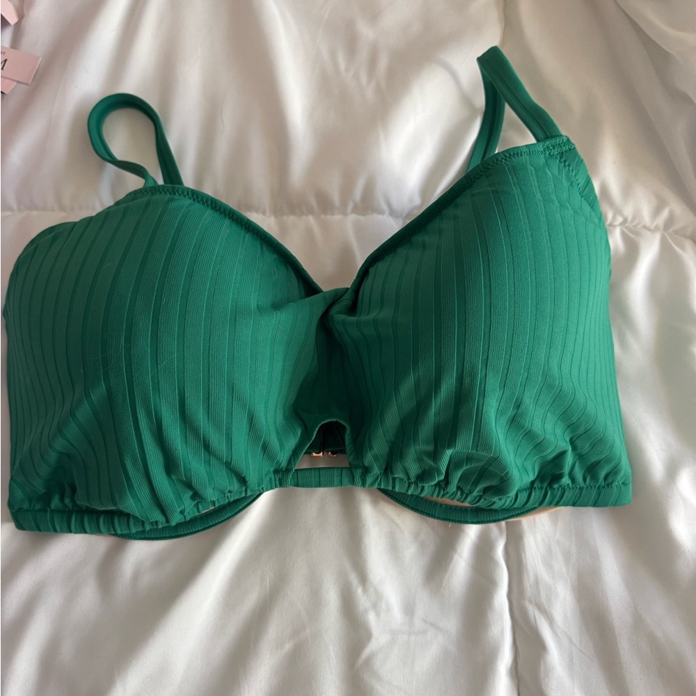 Shade & Shore Ribbed Green Bikini Top 38DD